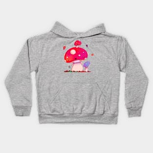 Woodland Mushroom Family Kids Hoodie